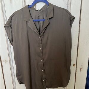 Women's Olive Button-Up Top